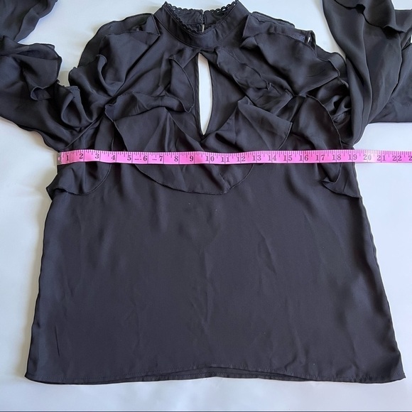 Bb Dakota Women Black Untold Ruffle Blouse  Top M - Picture 11 of 12